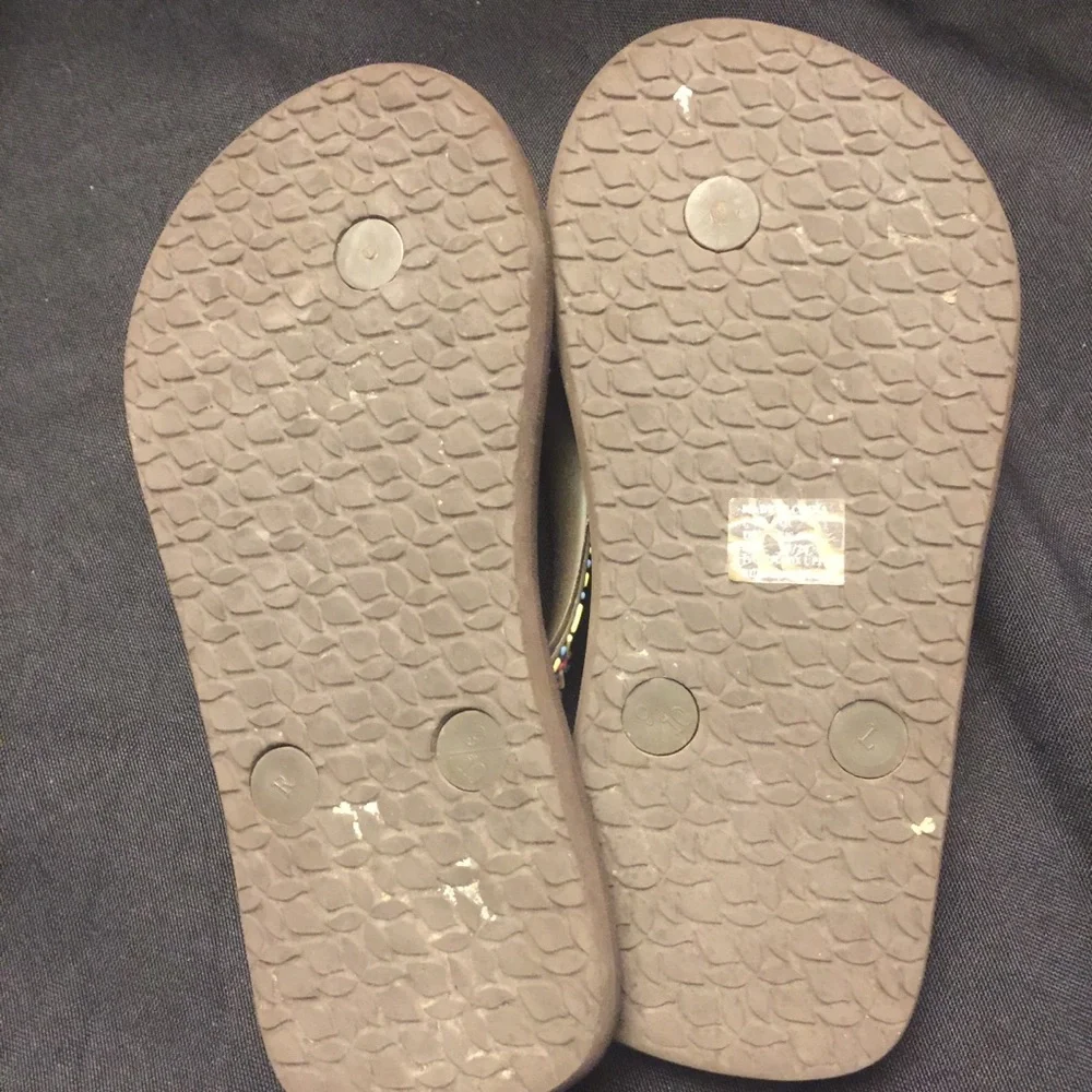 Reef-Brown Sprinkle Flip Flops, Size:Youth 9/10‎
